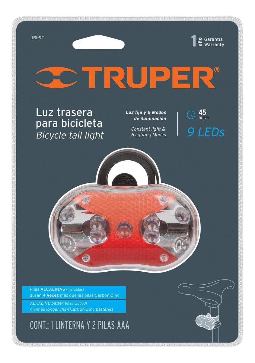 Bike flashlight, 9 LED, rear