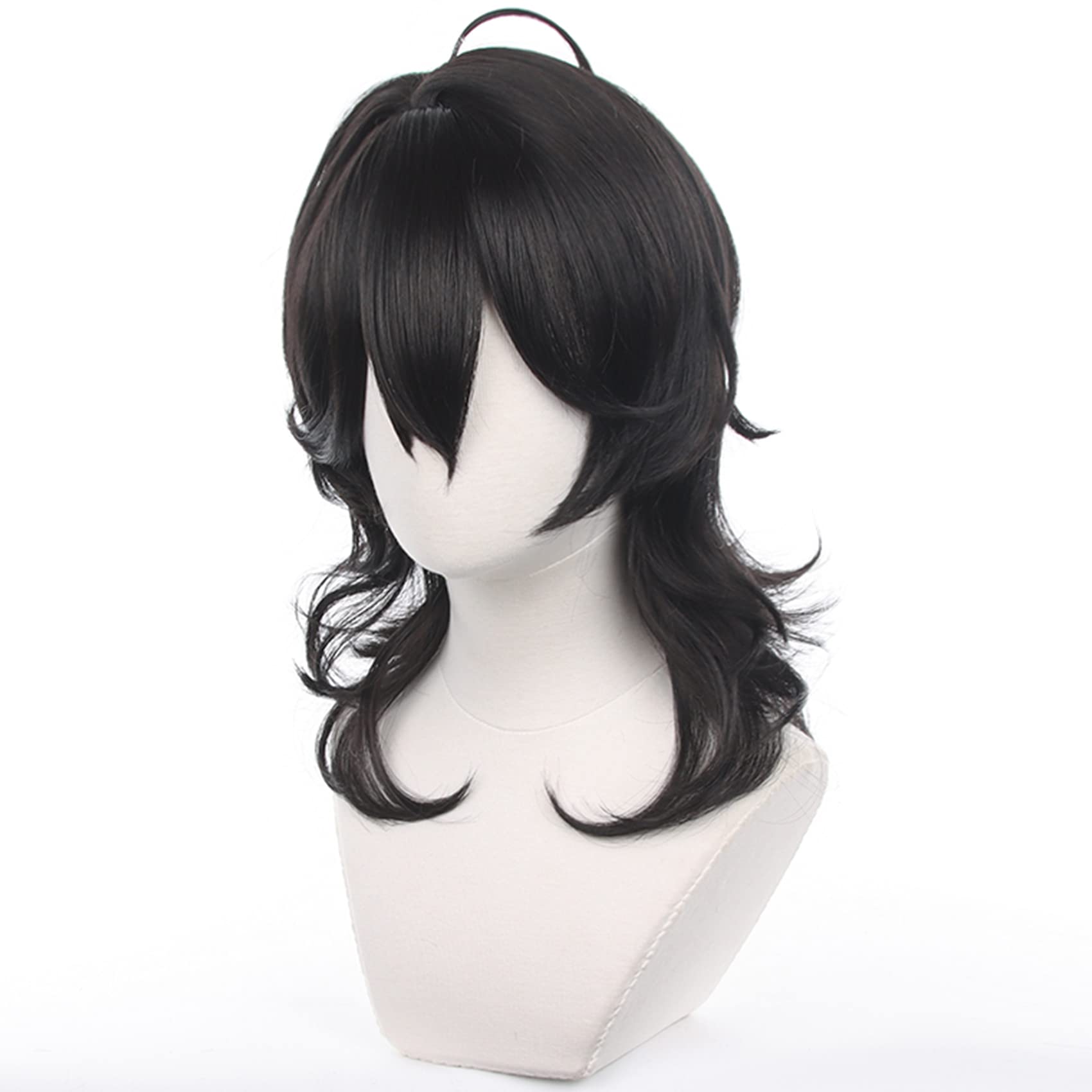 Black Wave Long Cosplay Wig with Bangs Heat Resistant Fiber Synthetic Costume Hairs for Adult Women Men Halloween Comic Con Cos Anime Party Replacement Wigs - Image 3
