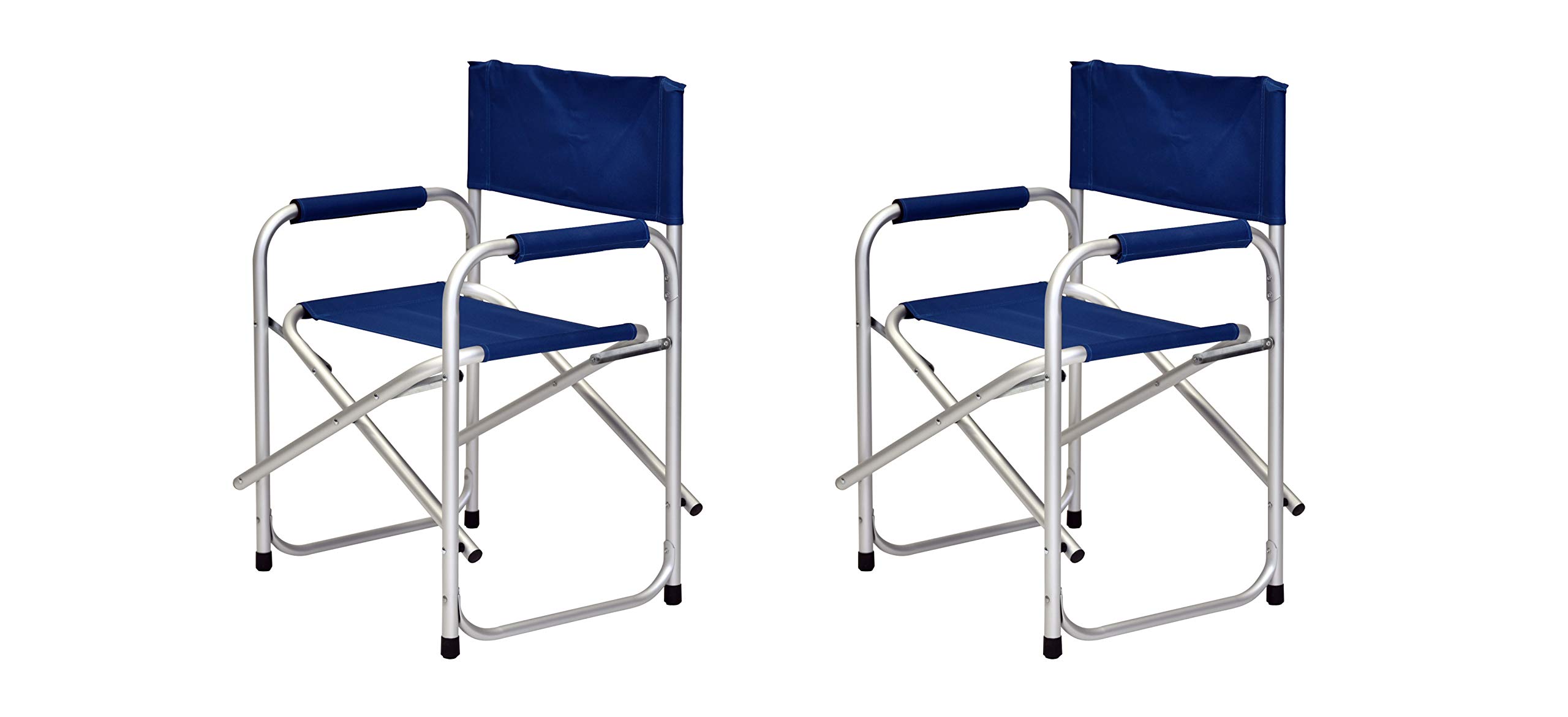 XONE Coppia POLTRONE Regista 56x47x78CM in Alluminio e 600D PVC | Sedie Regista con braccioli Foderati - 2 Pezzi - Colore Blu Leggera e maneggevole