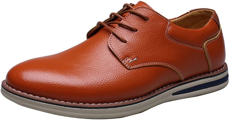 Sapato masculino clássico estilo europeu de couro genuíno formal formal  para festa de negócios, sapato casual Oxford com cadarço | Amazon.com.br