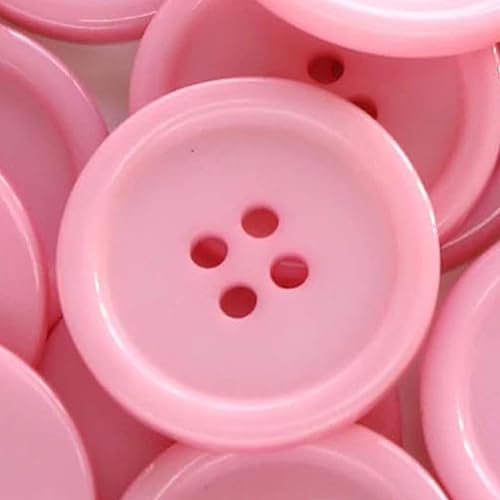 Botones de resina de colores, botones de proceso de 4 agujeros, 0.89 pulgadas, con una caja de 80 piezas, (rosa) utilizados para coser álbumes de