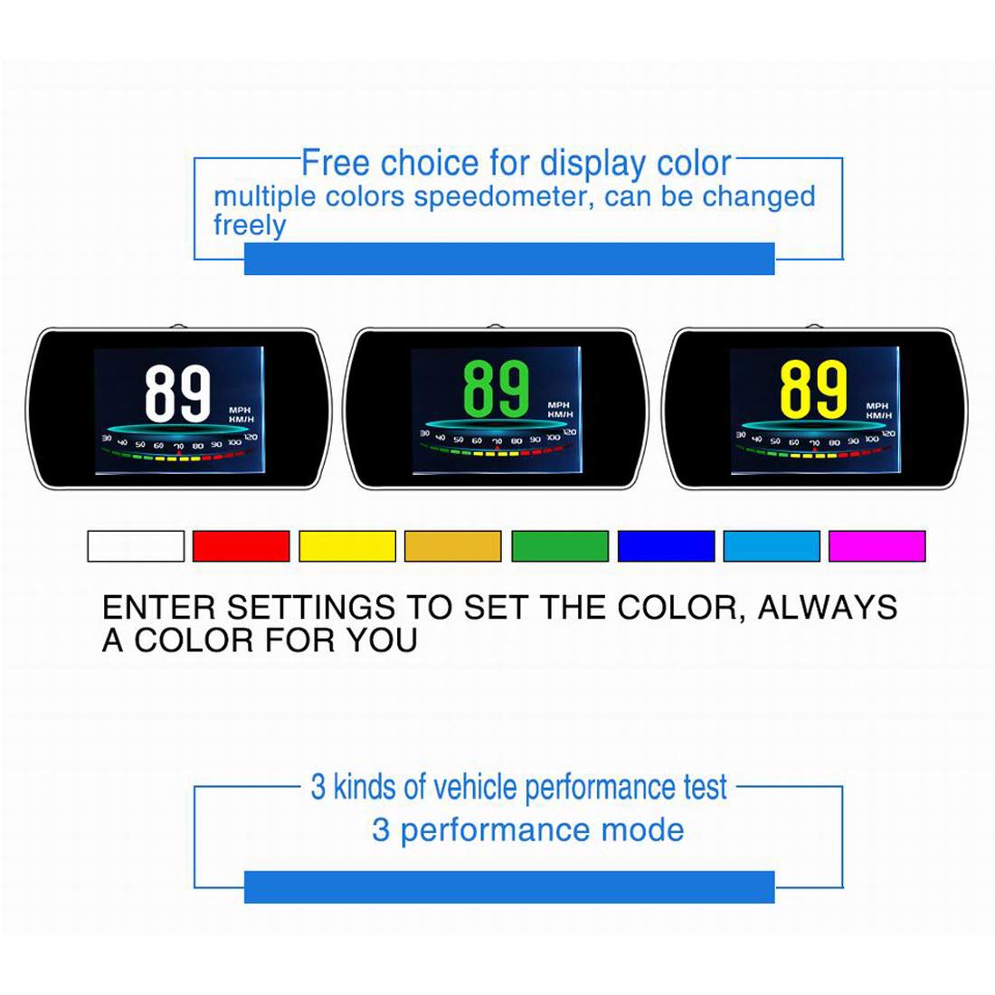 P12 TFT LCD Display HUD Head Up Display OBD2 Auto Head Up Sistema di Allarme Velocita' del proiettore Strumento diagnostico Parabrezza Display