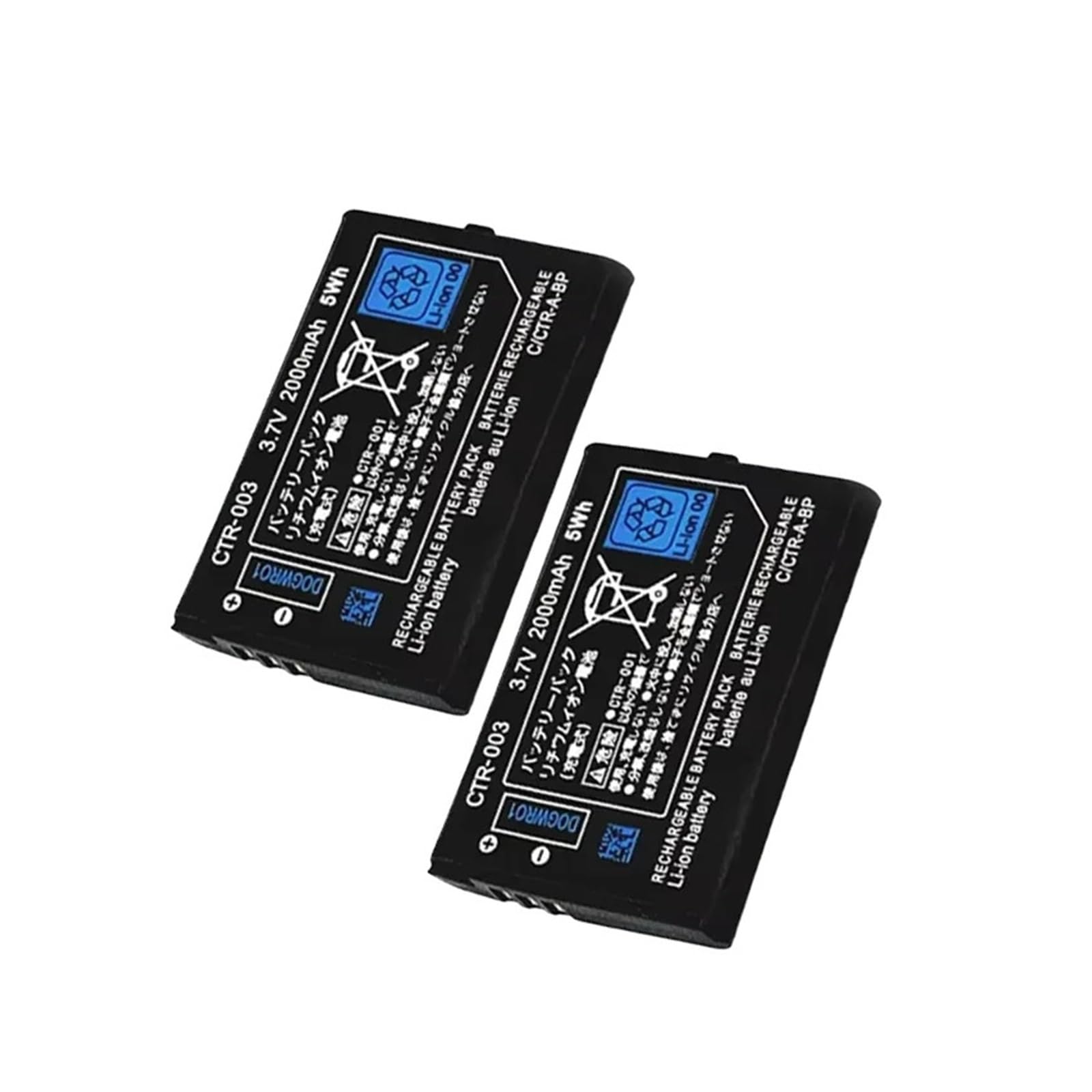 Batterie 2000 mAh haute capacité 3,7 V CTR-003 3DS, compatible avec Nintendo, contrôleur de manette de jeu 3DS N3DS(4pcs)