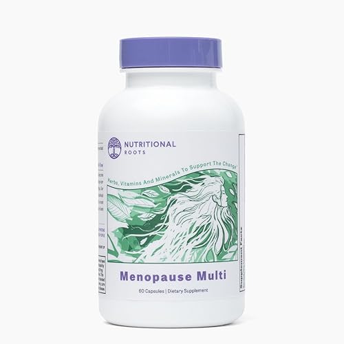 Nutritional Roots 5-in-1 Menopause Support Herbal Multivitamin for Women - Regenerative Organic Ingredients with Fermented Vitamins, Minerals,