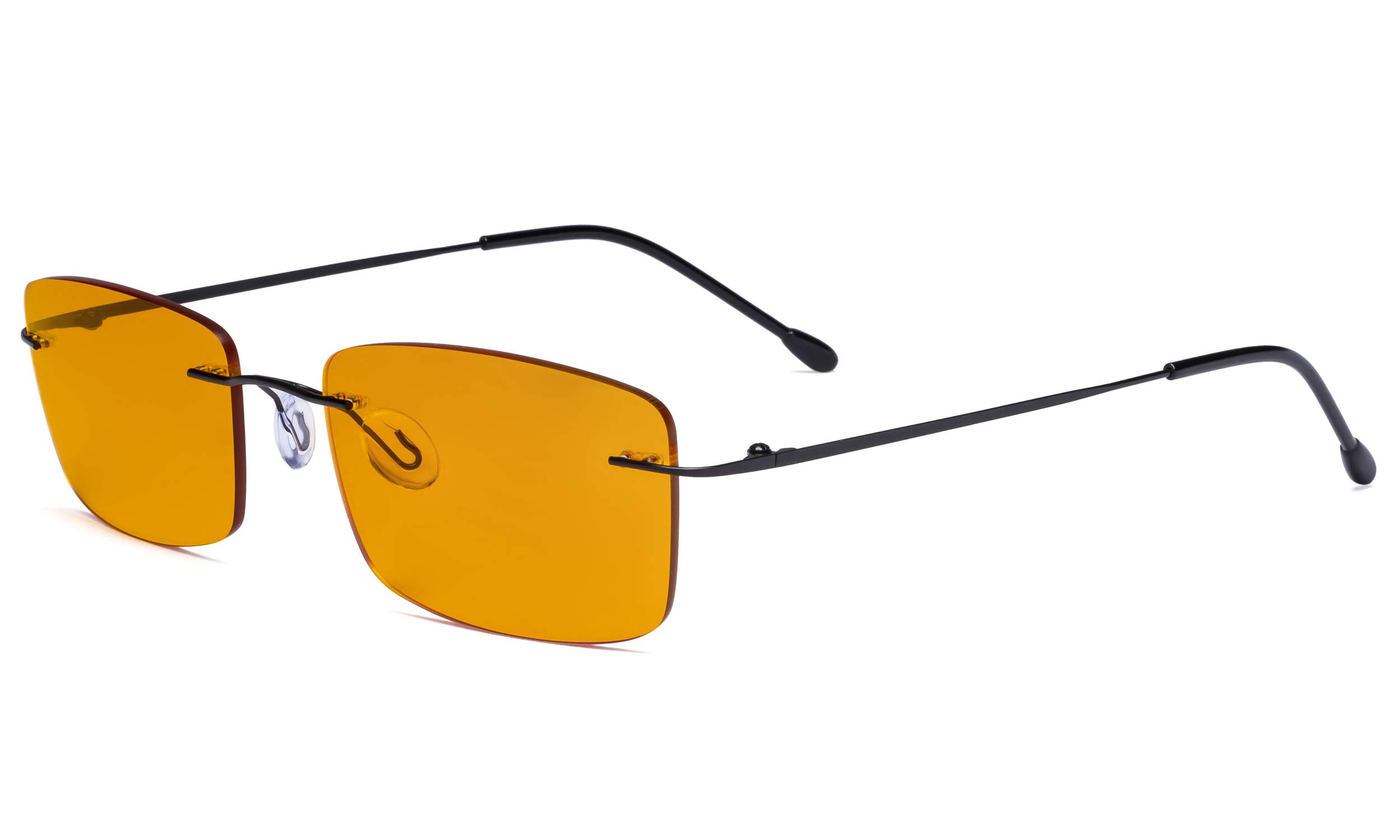Eyekepper Titanium Rimless Orange Tinted Lenses Computer Reading Glasses Readers Men Women