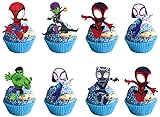24PCS Cartoon Cake Toppers Cupcake Toppers Cake Decorations Birthday Party Supplies Decorations (Style 3)