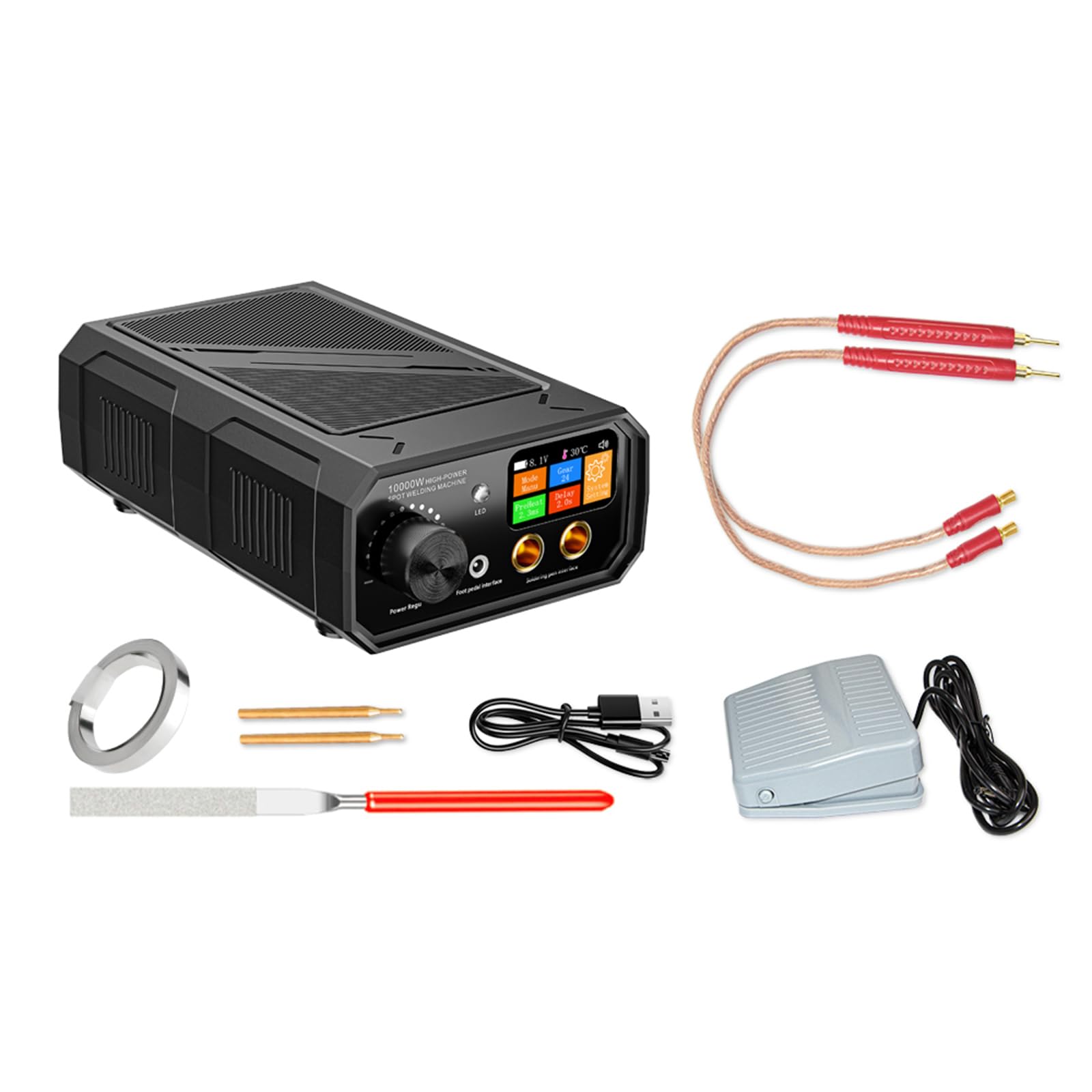 Saldatrice a punti che offre 18 livelli e schermo a colori adatto per efficienti compiti di assemblaggio e riparazione della batteria Saldatrice a punti