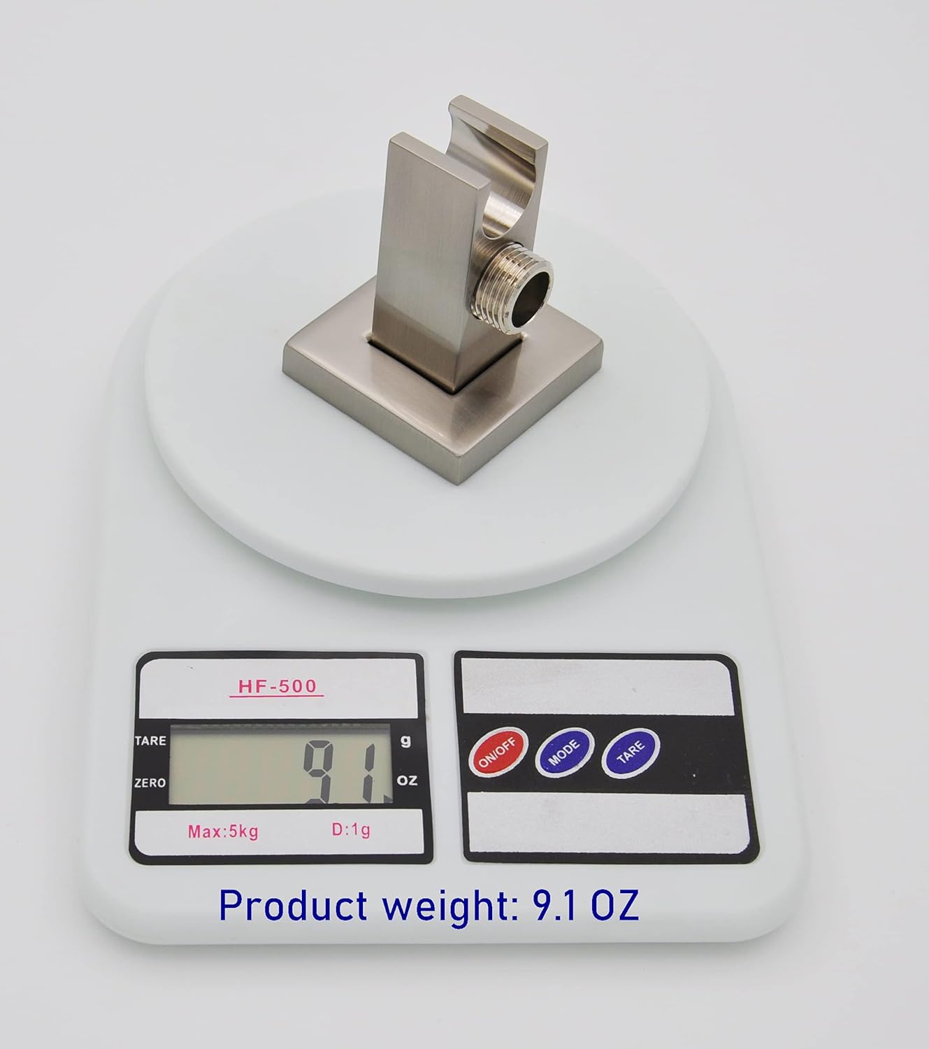 Aquaiaw Shower Arm and Wall Supply Elbow Bundle, 8 inch Ceiling Mount Shower Arm with Anti-Scratch Flange, Wall Union with Handheld Shower Head Holder, Both Solid Brass and PVD Brushed Nickel, Square