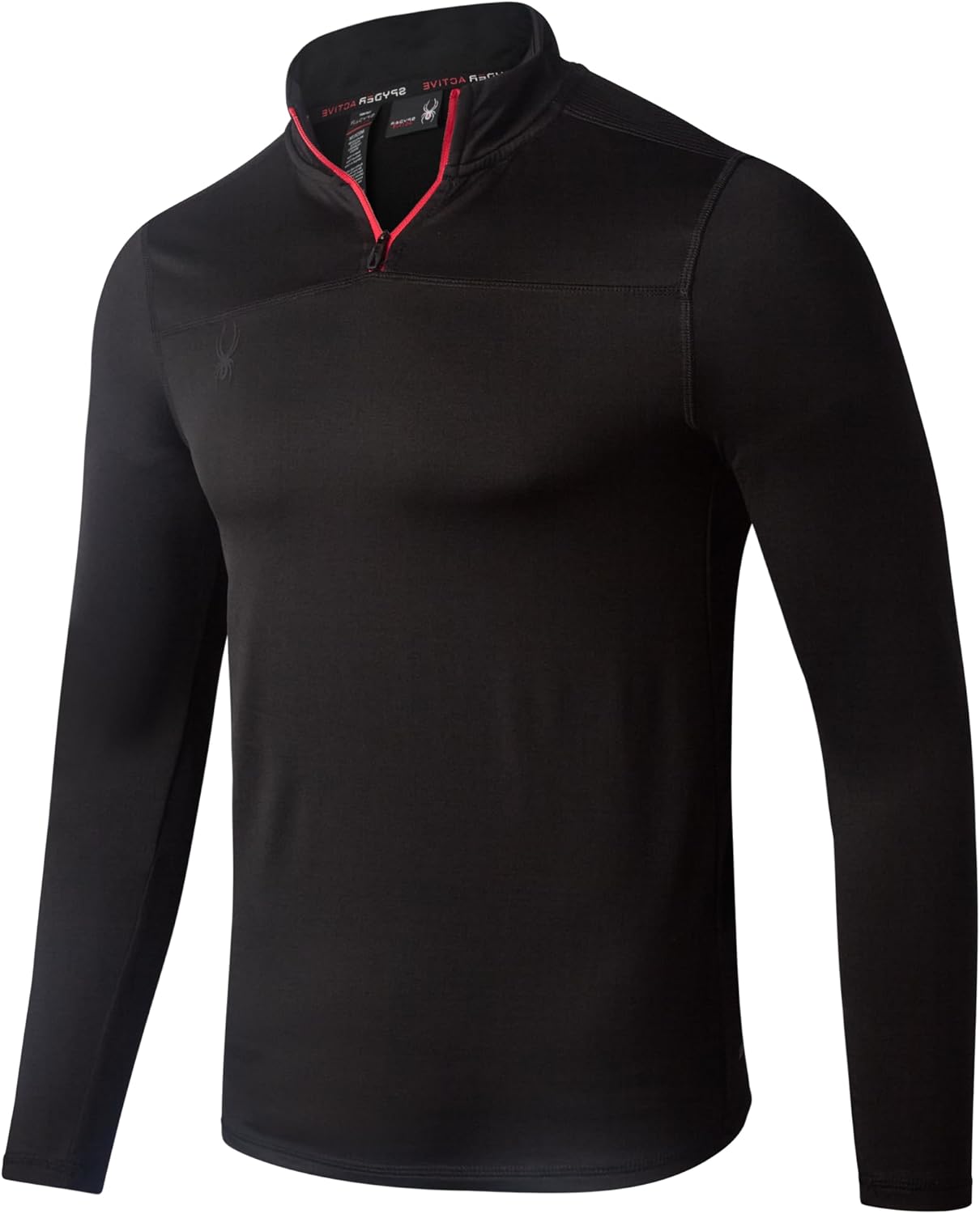 Spyder Mens Long Sleeve Shirt - Breathable Performance Brushed Fleece 1/4 Mens Quarter Zip Pullover Long Sleeve Shirt
