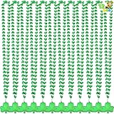 JOYIN 12 Pcs St Patricks Shamrock Necklaces, Green Clover-Shaped Bead Necklace with Pendant for St. Patrick's...