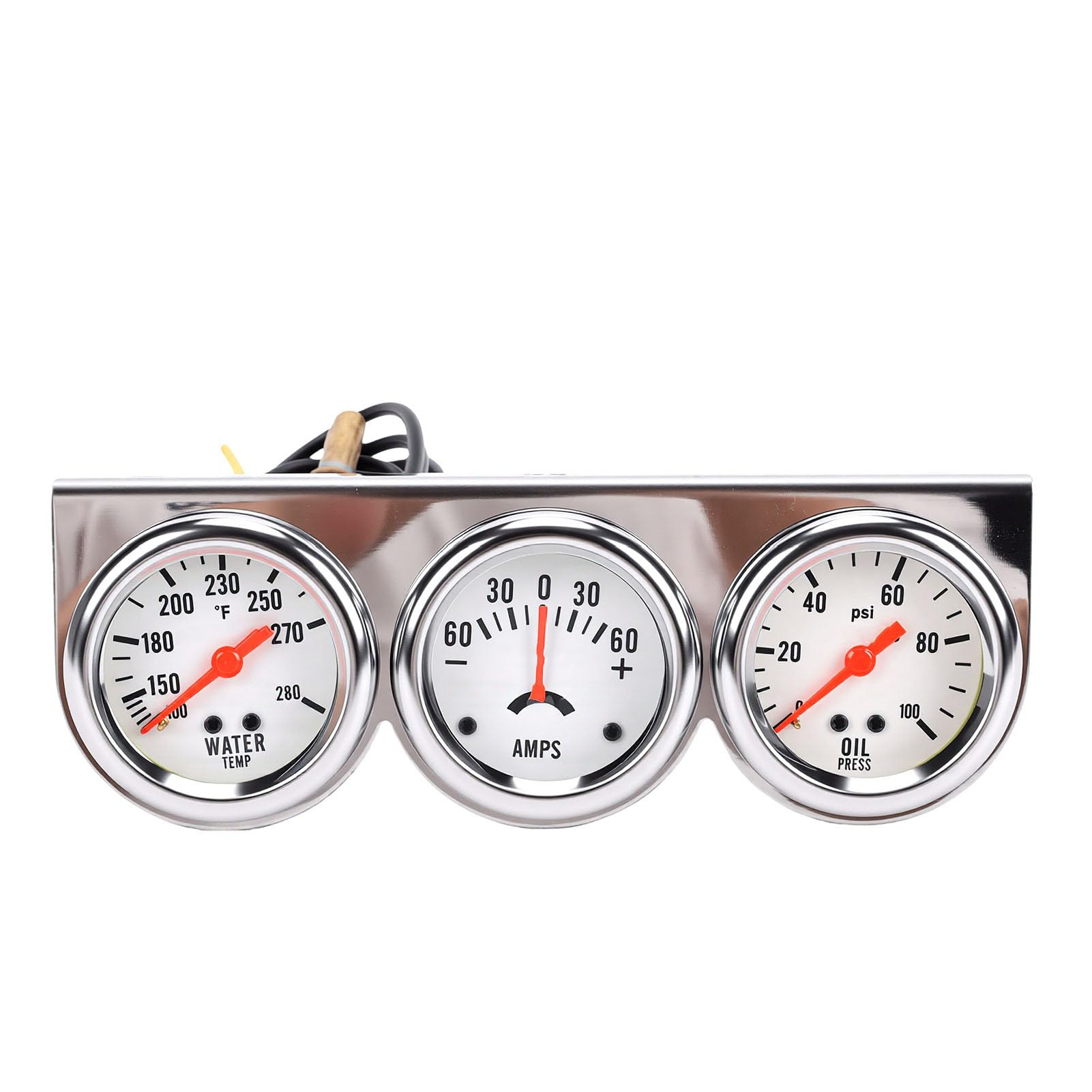 Juego de Indicadores Triples, 52mm Presión de Aceite y Temperatura