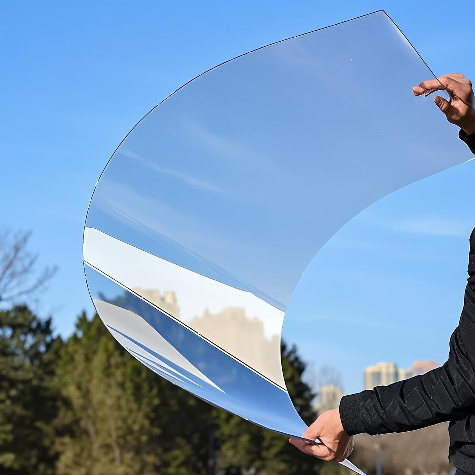 Polycarbonate Roof Panels Lightweight Transparent Plastic Sheets UV Resistant Ideal for Garage Entryway Pergola Greenhouse & Enclosure (1x2.0m / 3.3x6.6ft)