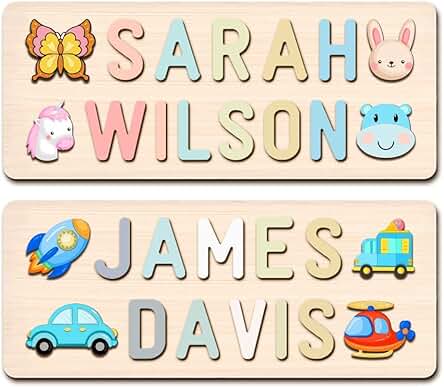 PUREFLY Name Puzzle for Kids Personalized, Custom Baby...