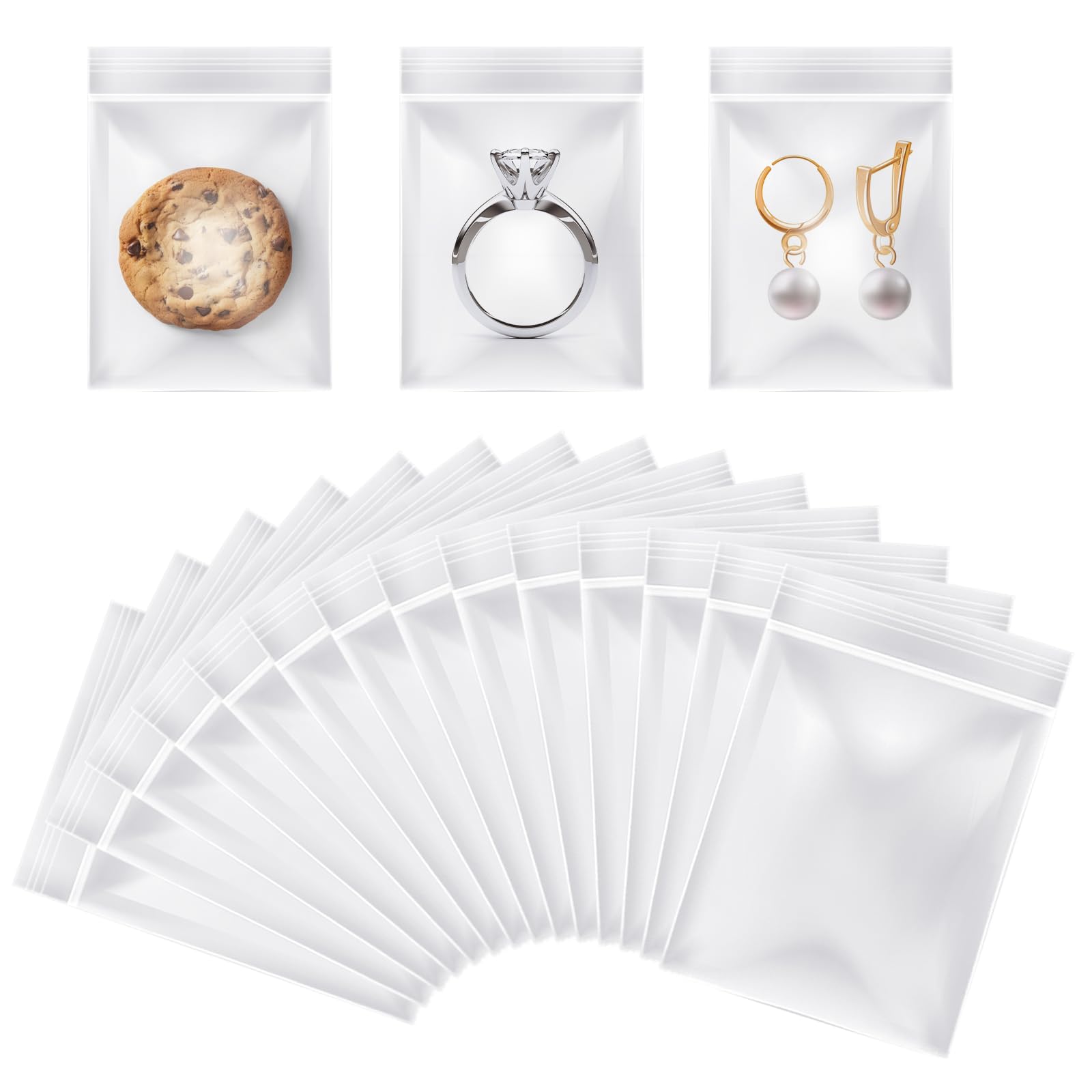 200 sztuk mini woreczków z zamknięciem strunowym Zip Beutel 3,5 cm x 5 cm plastikowe torebki z suwakiem, z możliwością ponownego zamknięcia, szybkie zamknięcie z polietylenu