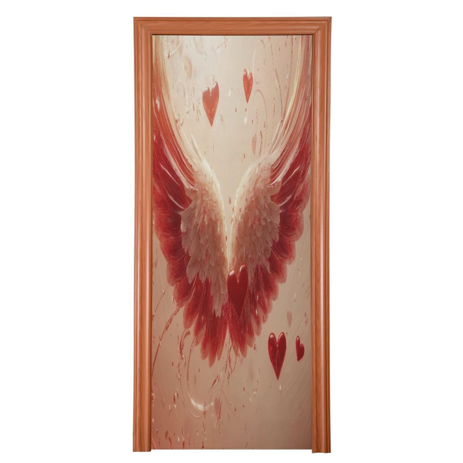 FLildon Valentine's Day Cupid Wings Door Cover Decoration, Party Accessory Porch Decor for Festive Ornament Room Door Covers 32 x 79 Inch