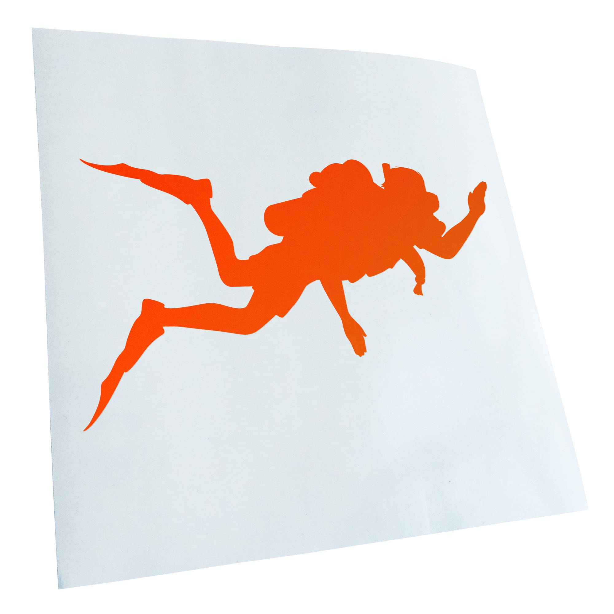 Kiwistar - Car Sticker - Neon Orange - 24 x 14 cm Diver Silhouette - Rear Window Car Sticker Weatherproof for Car Truck Moped Truck - Sticker Exterior Self-Adhesive Tuning Accessories for Window