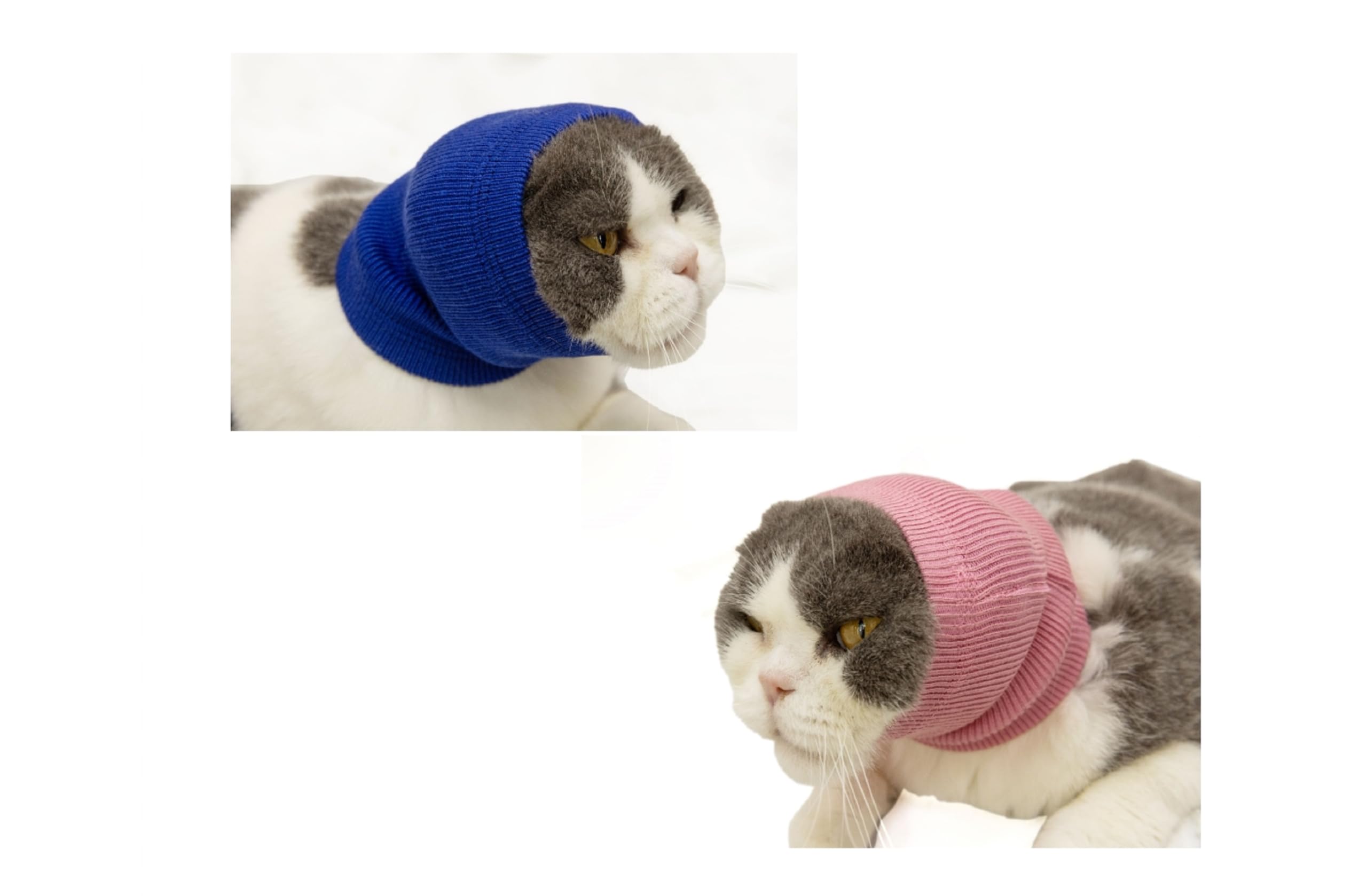 2 Pack Cat Ear Protector No Scratch Wound Care Wine+Blue