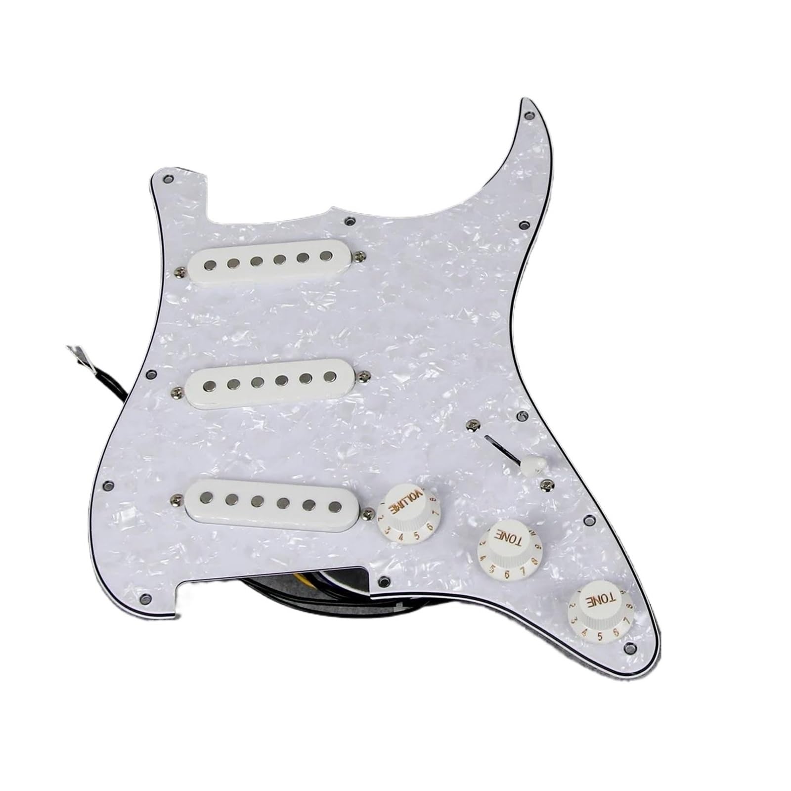Pickguard guitare SSS précâblé avec micros simple bobinage décalés pour plaque de protection - 3
