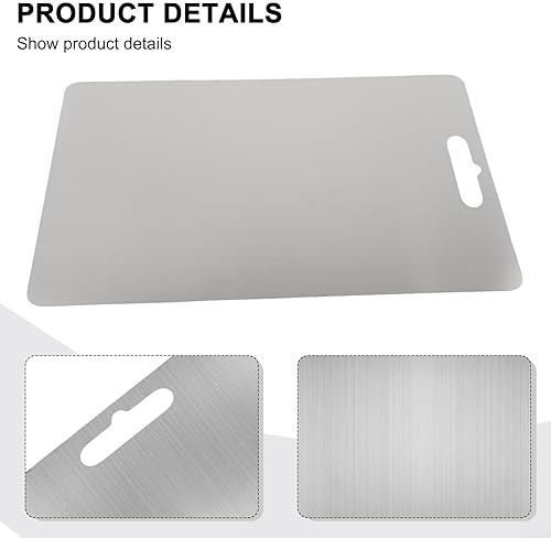 Miniatura 4 de ELUKHT Stainless Steel Cutting Board with Juice Groove and Handle Hole, Non-Warping Robust Sided Cutting Board for Meat and Vegetables (28 * 39)