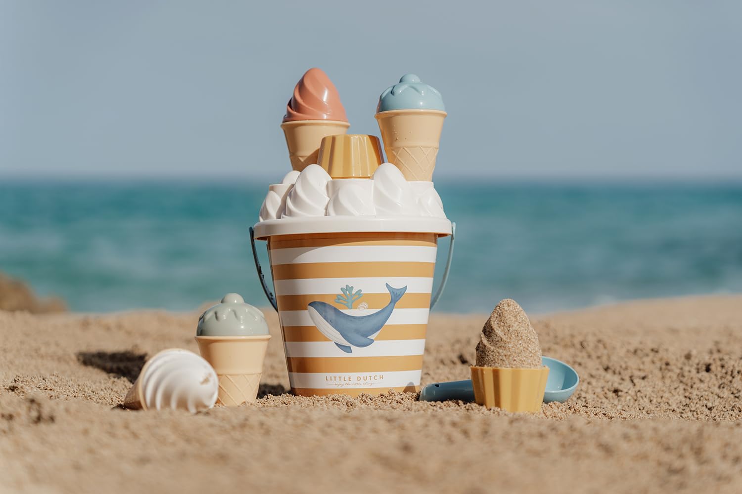 Mondo Toys Bucket Set Ice Cream Girl | Strandspielzeug Für Mädchen Ab 3 Jahren | Sandeimer, Schaufel, Förmchen