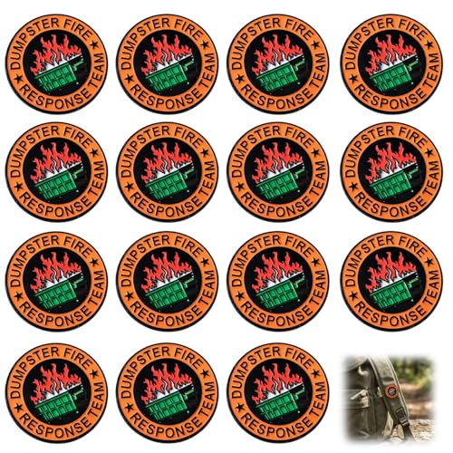 12-Piece 1.18inch dumpster fire pin Dumpster Fire Response Team Pin Orange Fire Department Lapel Pins Customizable Firefighter Accessories Durable Enamel Emblem for Uniforms and Gear