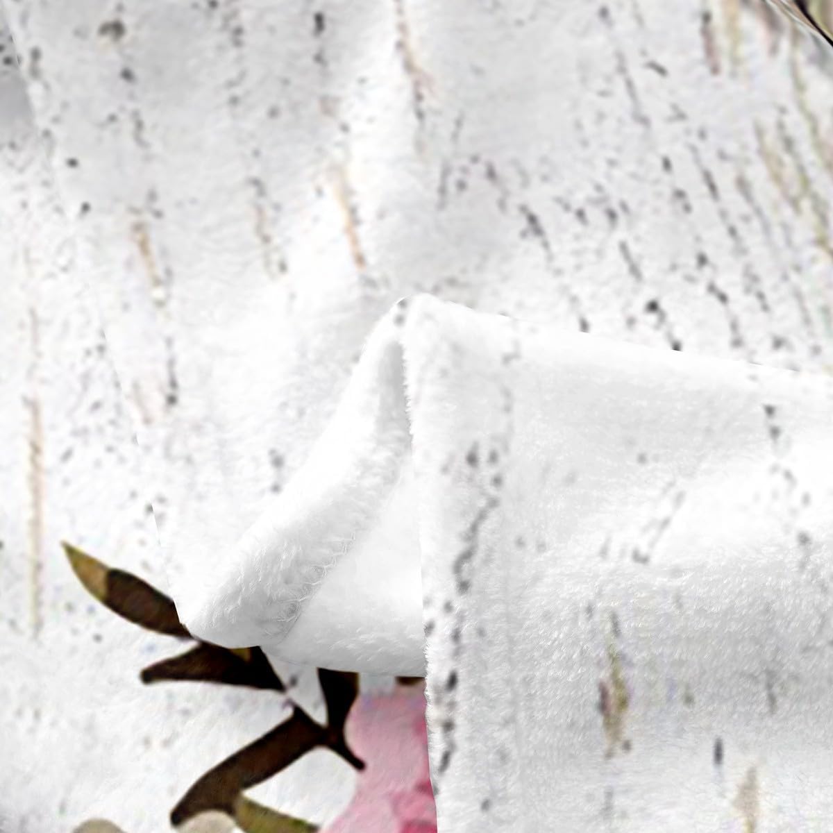 Camper Throw Blanket Kids Happy Camping Floral Plush Blanket for Girls Boys Nature Farmhouse Rustic Fleece Flannel Blanket Nature Flower Fuzzy Blanket Room Decor Flannel Throw Blanket Queen 90"x90"