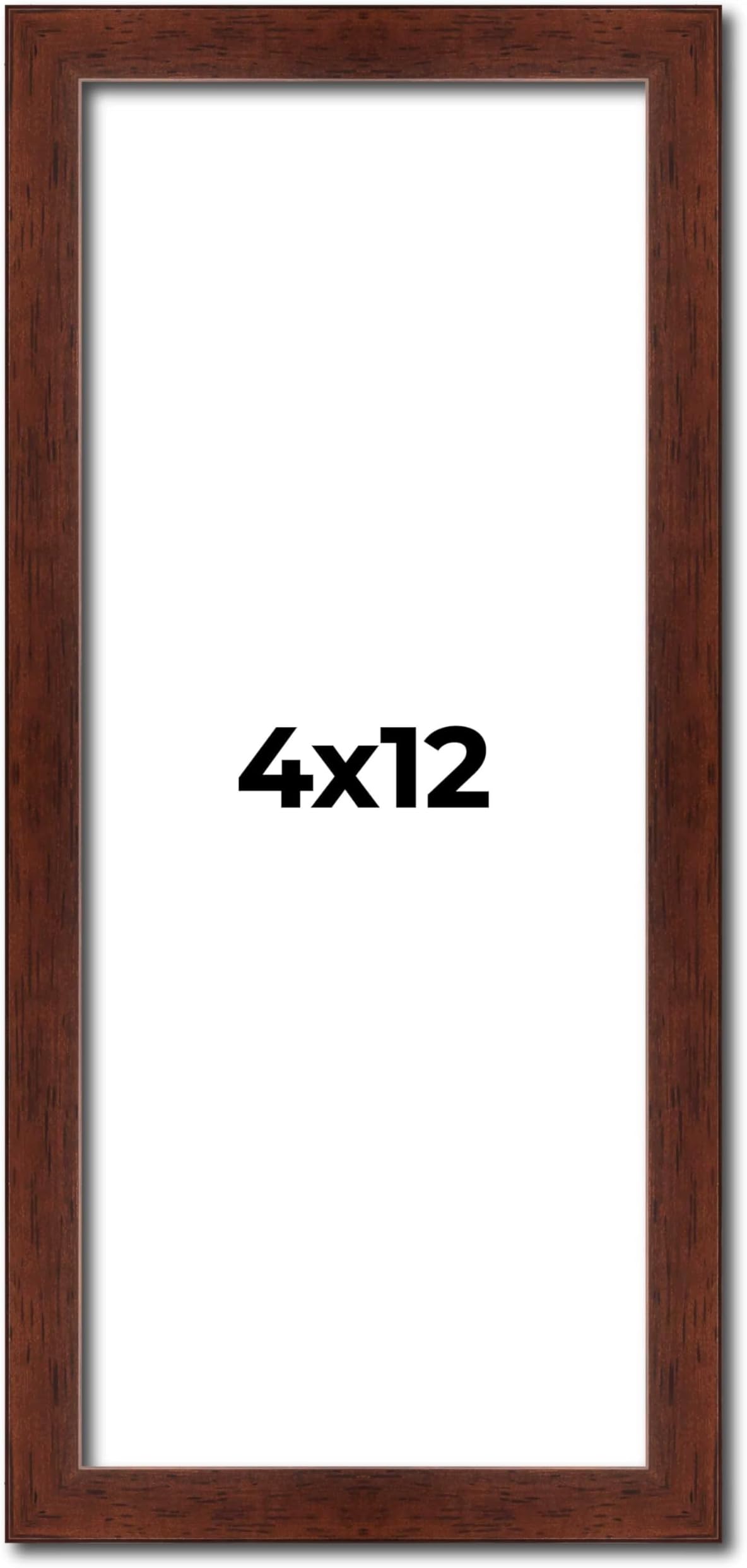 Poster Palooza 4x12 Frame Walnut Solid Wood Picture Frame with UV Acrylic Plexiglass, Foam Board Backing & Hardware Included - 4x12 Inch Frame | 0.75 Inch Frame Moulding Width