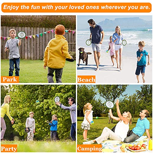 NTR Paddle Balls and Catch Game Set for Kids Toss and Catch Ball Game Set Outdoor for Adults and Children(4 Paddles,4 Balls,1 Storage Bag)