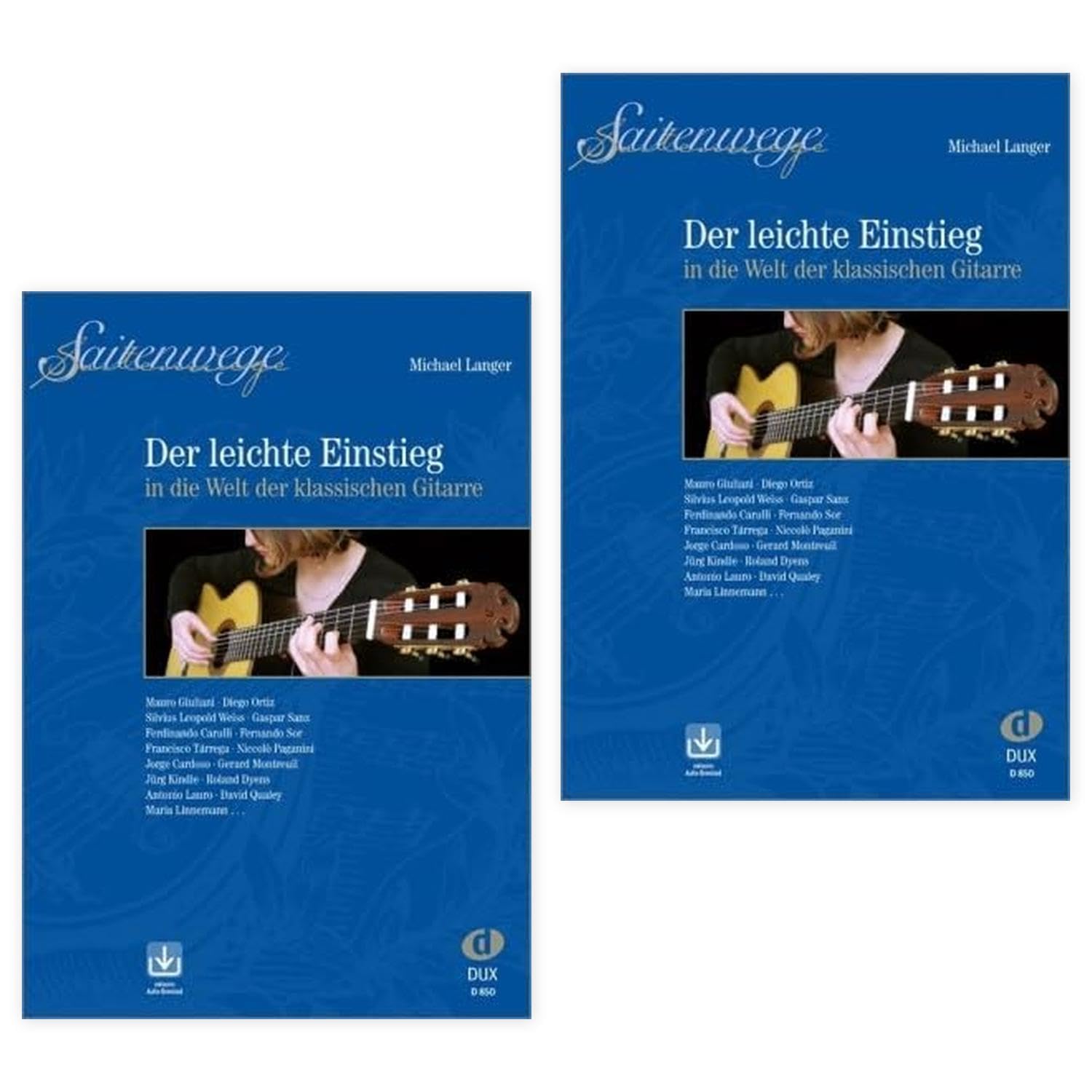 2 x Der leichte Einstieg - Saitenwege: (Doppelpack) von Michael Langer mit Audio Download- ISBN 9783868490091 + Soundman Reinigungstuch + Pleks (2er Pack)