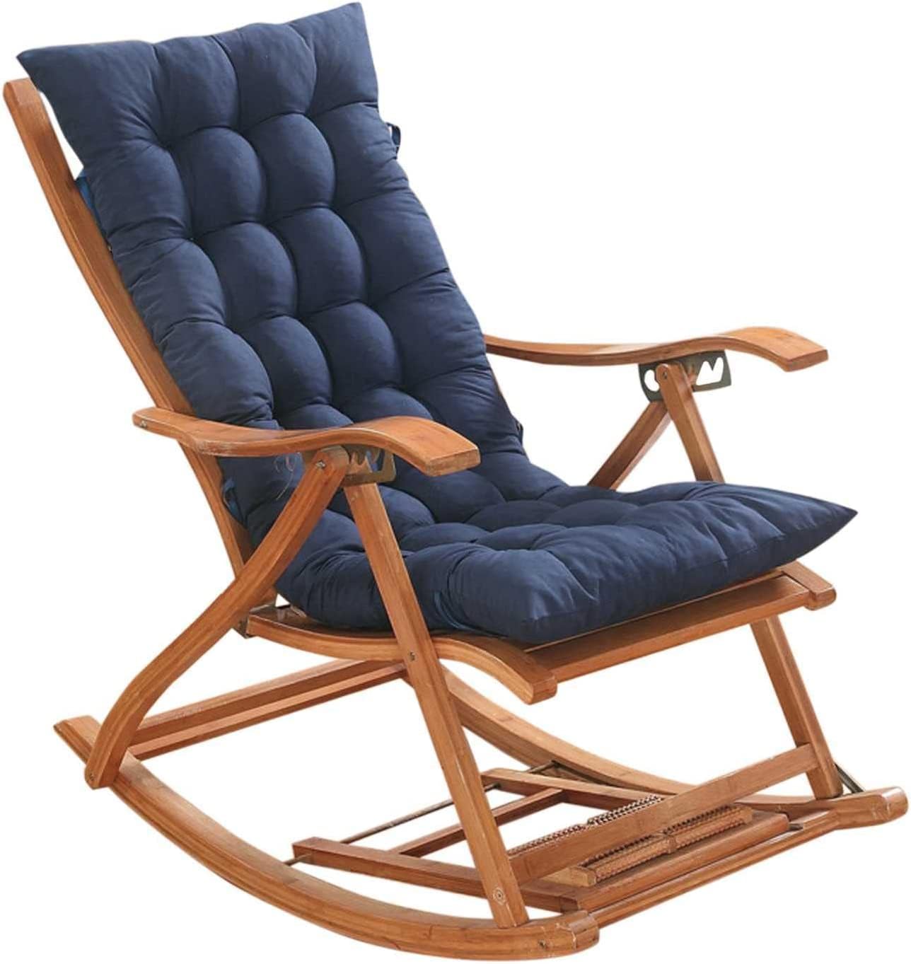 Lounger Cushion Pad, Garden Patio Thick Large Rocking Chair Cushion, Recliner Relax Chair Pad, for Rattan Recliner Indoor Outdoor,navy,48 * 120cm