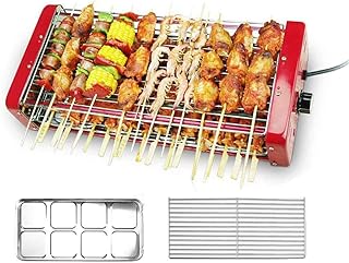 review BOYZ Barbecue Grill Electric Double Grills Smokeless Non-Stick Tabletop Barbecue Machine,with 2 Griddle Plate Can accommodate 2 to 4 People for Garden Travel Family, Party