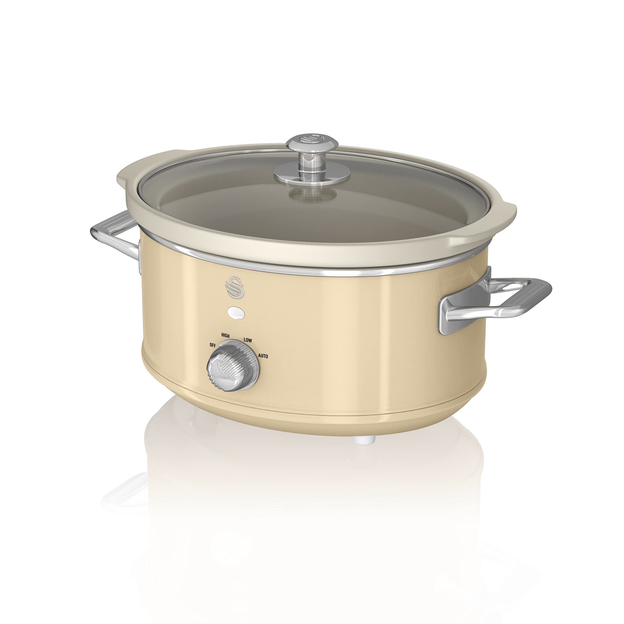 Swan Retro Slow Cooker with 3 Temperature Settings