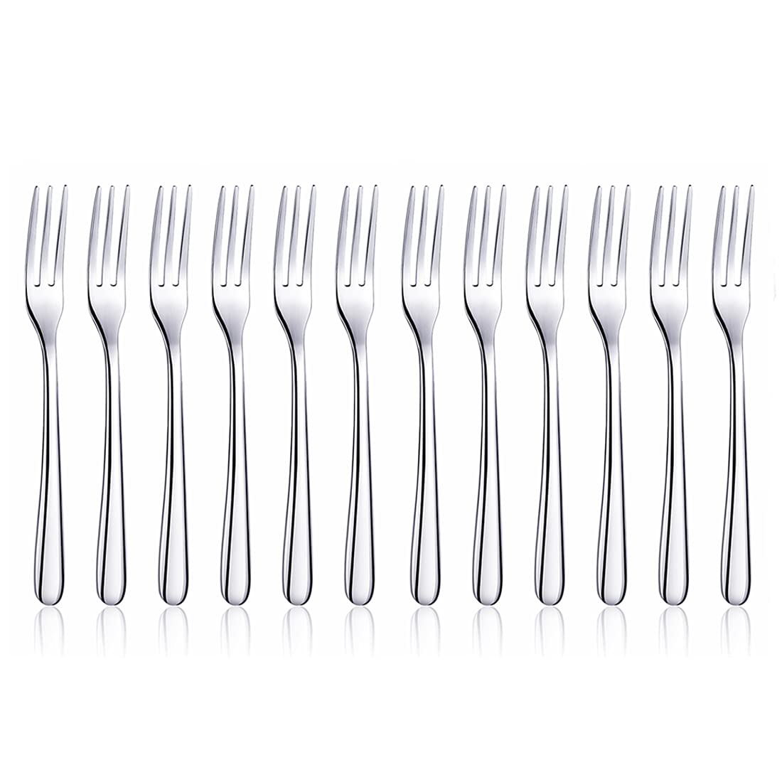 Csinos 304 Stainless Steel Fruit Forks Small Dessert Cake Forks 12-piece Silverware Set Appetizer Forks