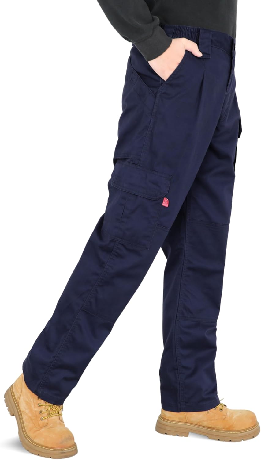 Titicaca Men's FR Cargo Pants Flame Resistant Pants Lightweight 7.5oz 100% Cotton Fire Retardant Elastic Waist Pants - Image 2