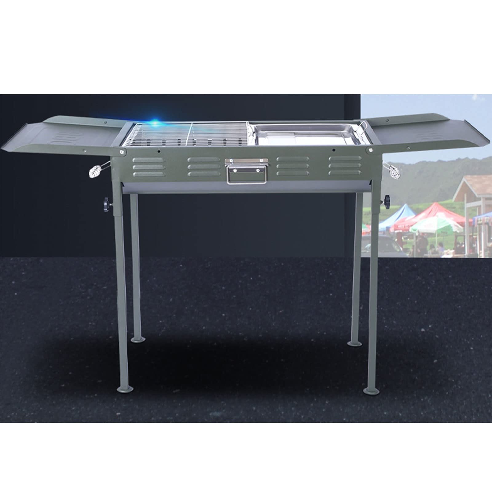 Supporto per barbecue, Griglia for falò all'aperto, pieghevole, facile da pulire, for barbecue, picnic, campeggio, patio, cortile, griglia cucina in acciaio inossidabile