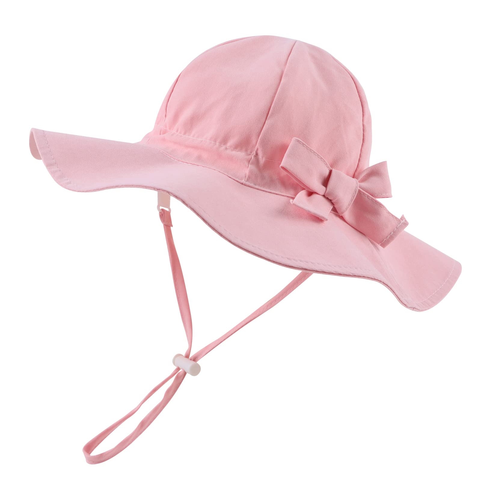 Pesaat Sombreros de Playa para bebés y niños pequeños con Lazo, Sombrero de Verano para bebés, protección Solar, Gorra de Playa de ala Ancha para niñas, niños de 0 a 12 años
