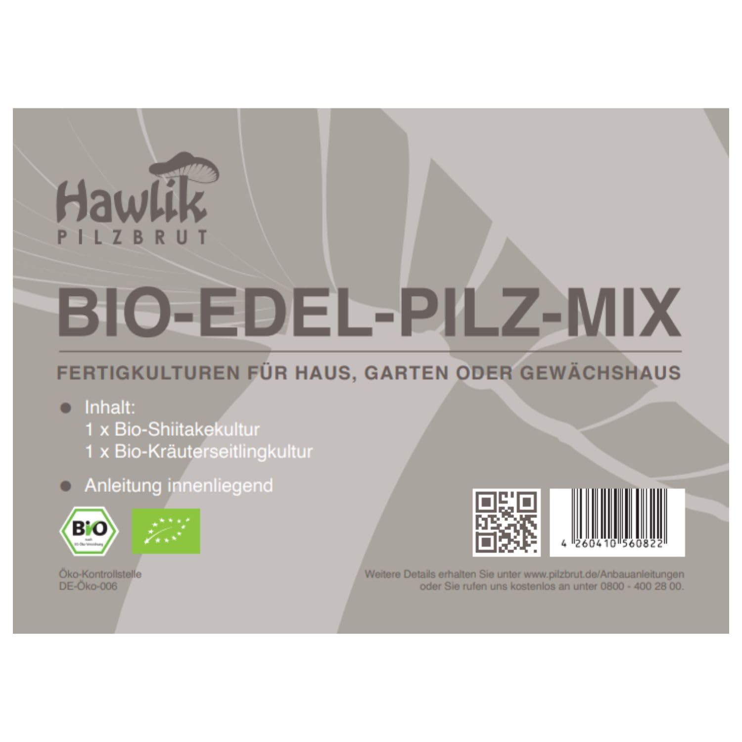 Hawlik Pilzbrut I el original I BIO mezcla de setas autocultivo I 2 cultivos para cultivar uno mismo I setas shiitake y setas de cardo I kit cultivo setas | juego de niños para cultivar setas frescas