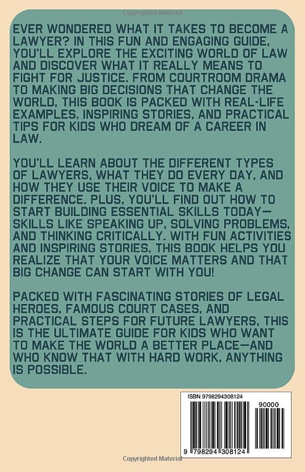 So You Want to be a Lawyer?: A Chapter Book for Kids Aged 8–12 Who Dream of Changing the World Through Law - Image 2