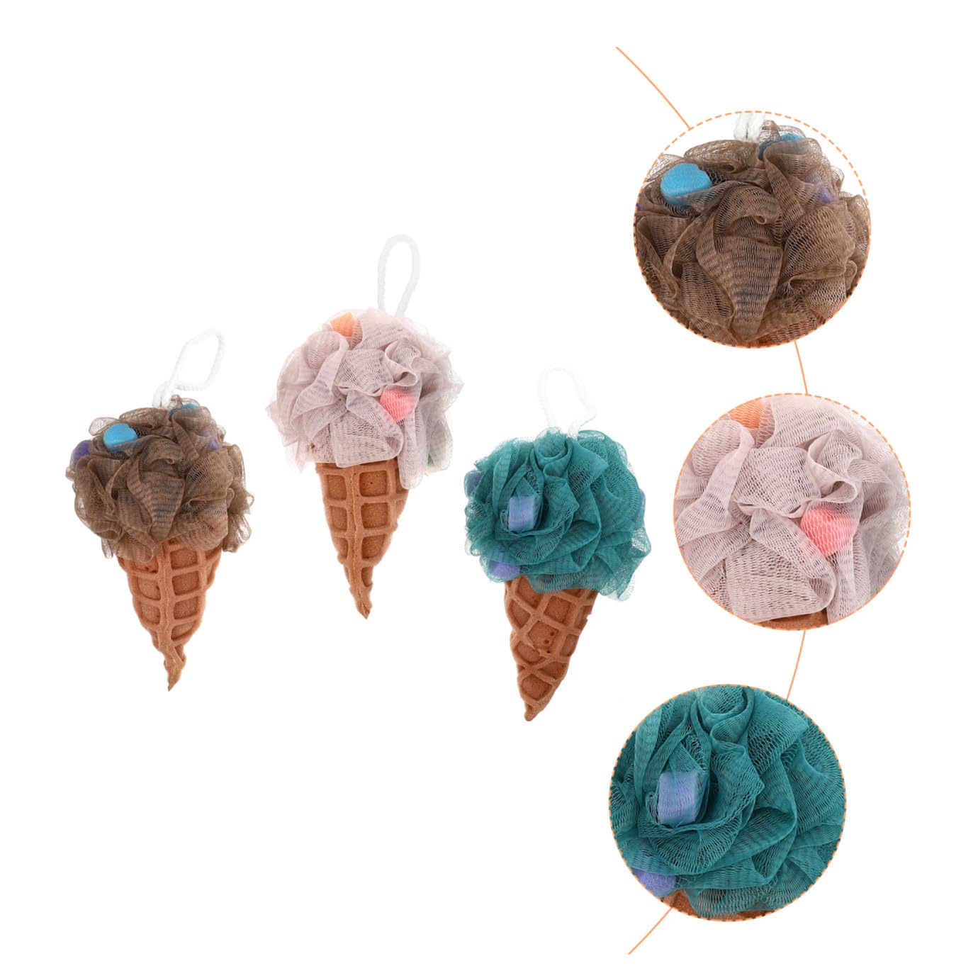 3 Set Di Spugne Da Bagno Per Bambini Luffa Scrubber Per Il Corpo Per Unesfoliazione Delicata 3 Pezzi*3