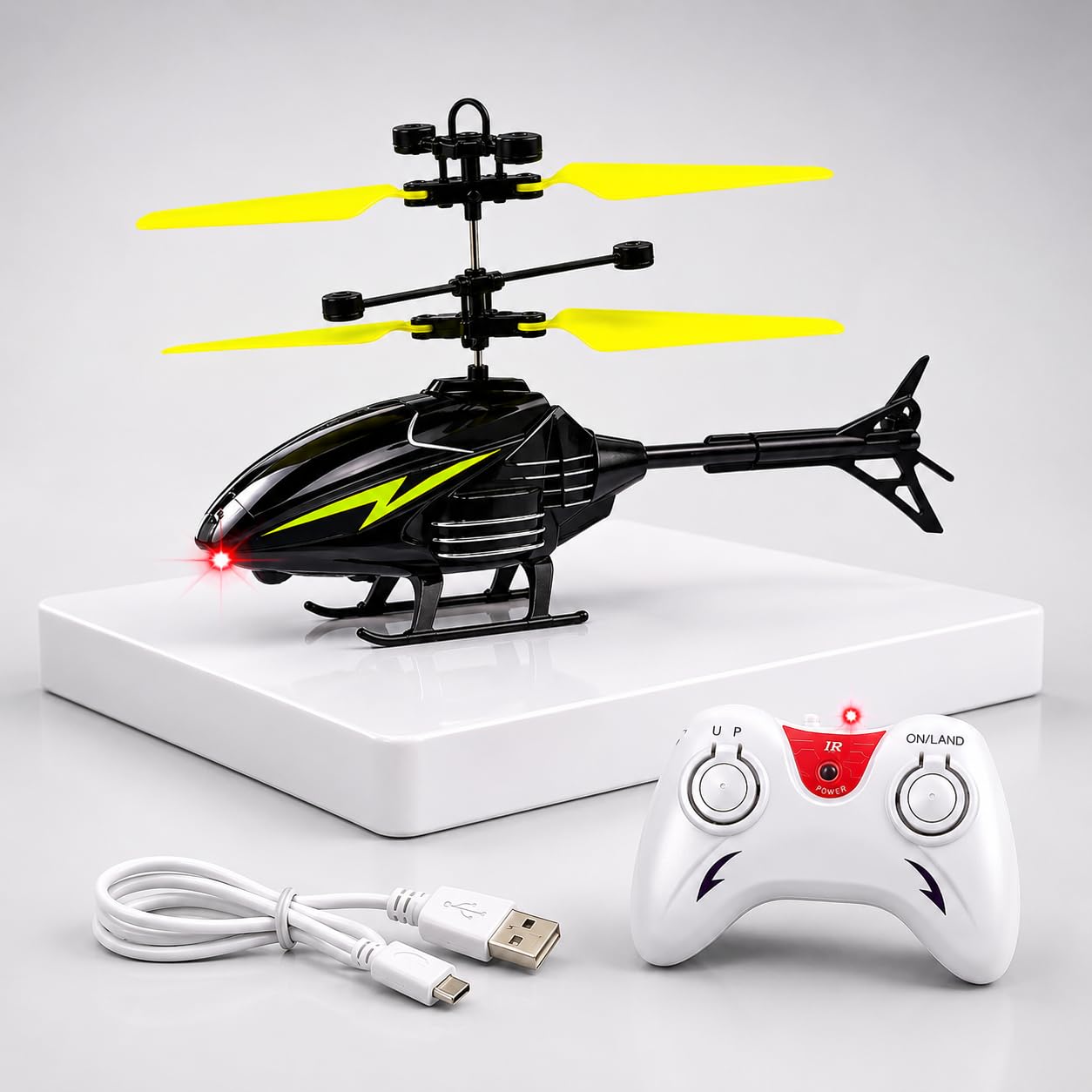 Upgraded 5.1 Gravity Sensor Helicopter Toy for Boys Age 4+, Safety Sensor, 320 RPM Motor, 2.6 Remote, Rechargeable Battery, LED Lights I Pack of 1 (Black Yellow)-image-29