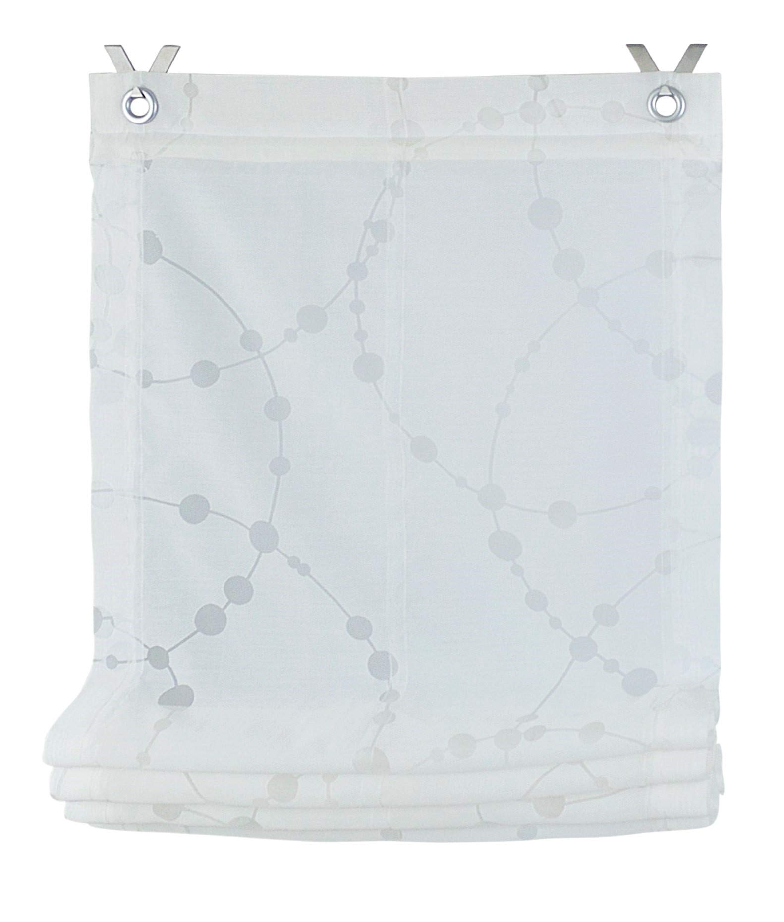 Kutti Tenda a Pacchetto Cadena Semitrasparente Tendine con Occhielli Bianco 45 x 140 cm