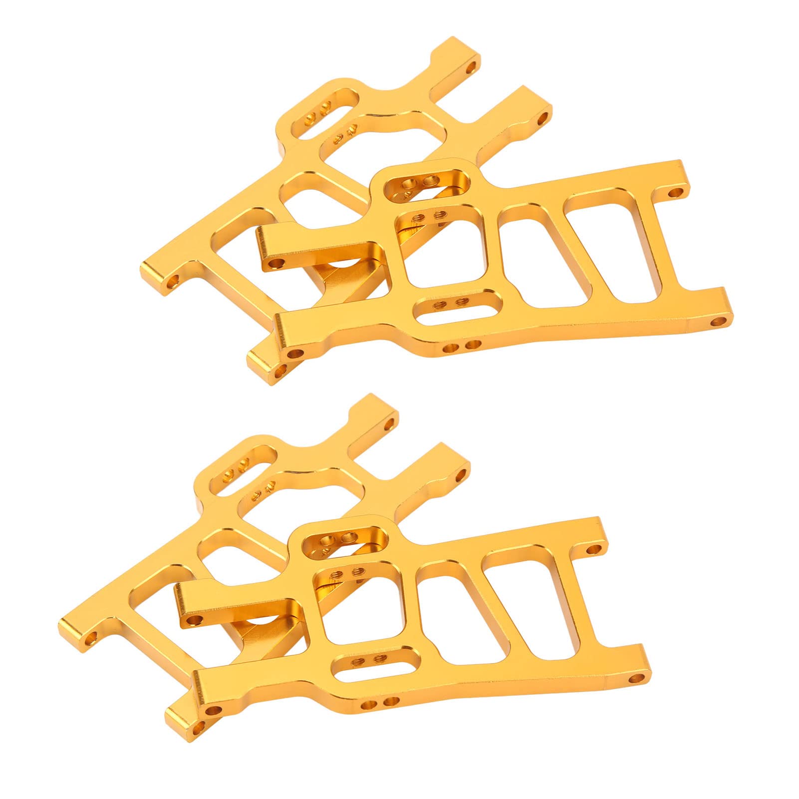 SUNGOOYUE Front Rear Suspension Arms, 4 Pcs Front Rear Suspension Arms Set Vehicle Scale Accessories for HSP Racing 94111 1/10 RC Car Upgrade Parts Replacement (Gold)