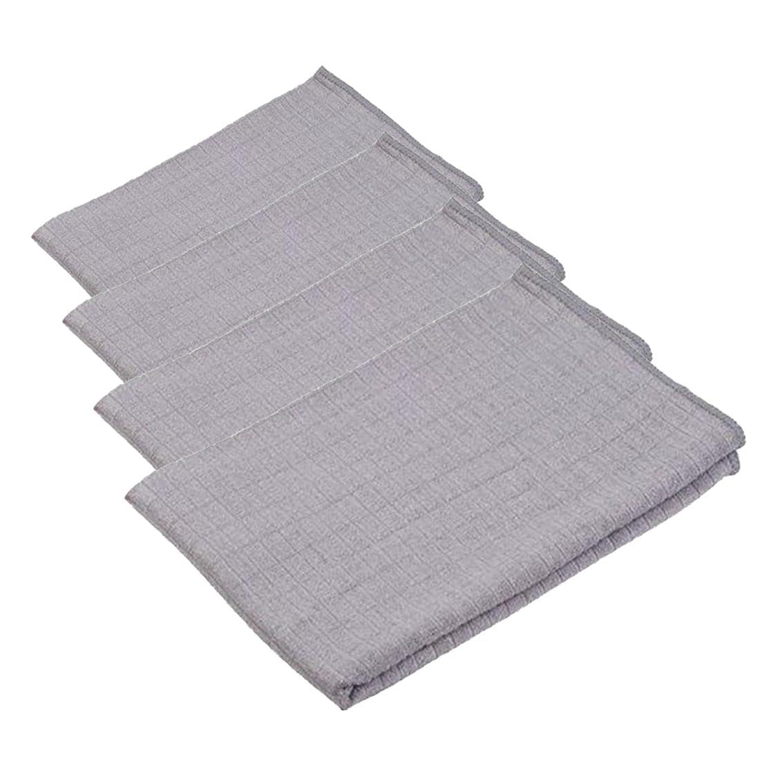 Gözze - Geschirrtuch-Set, 3-teilig, Mikrofaser-Poliertuch, 50 x 70 cm - Anthrazit (Packung mit 4)