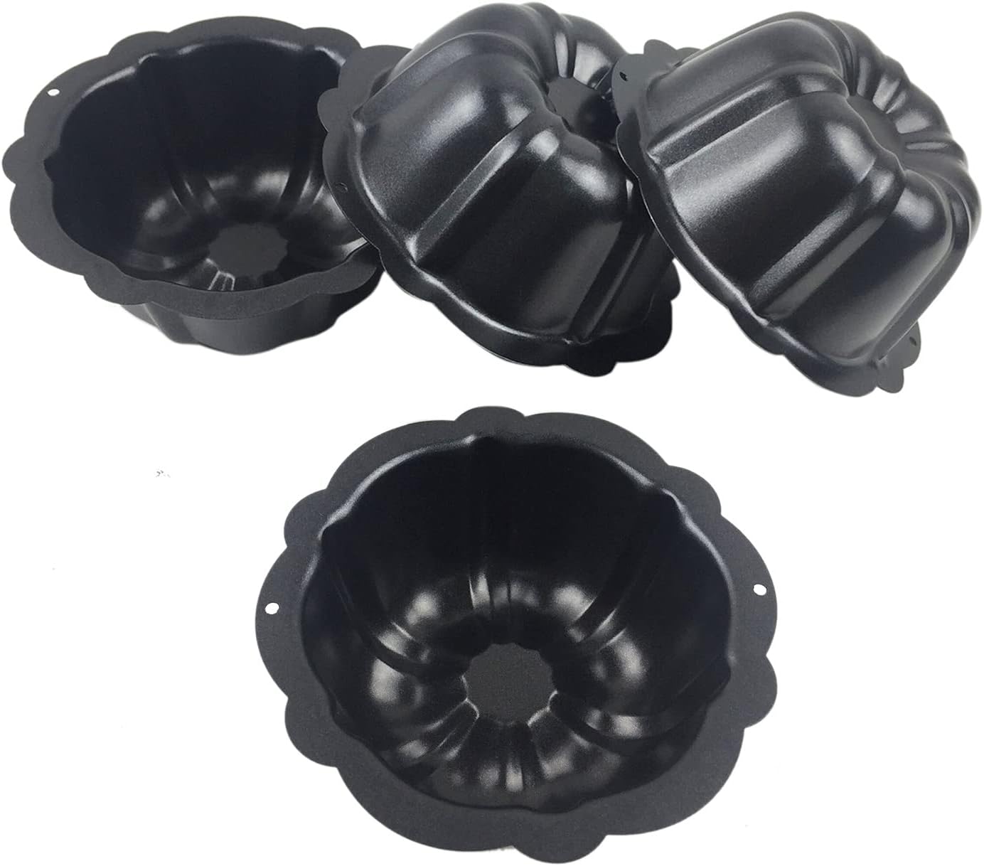 LoveDeal 4 Inch Nonstick Mini Bundt Cake Pan, Set of 4 for