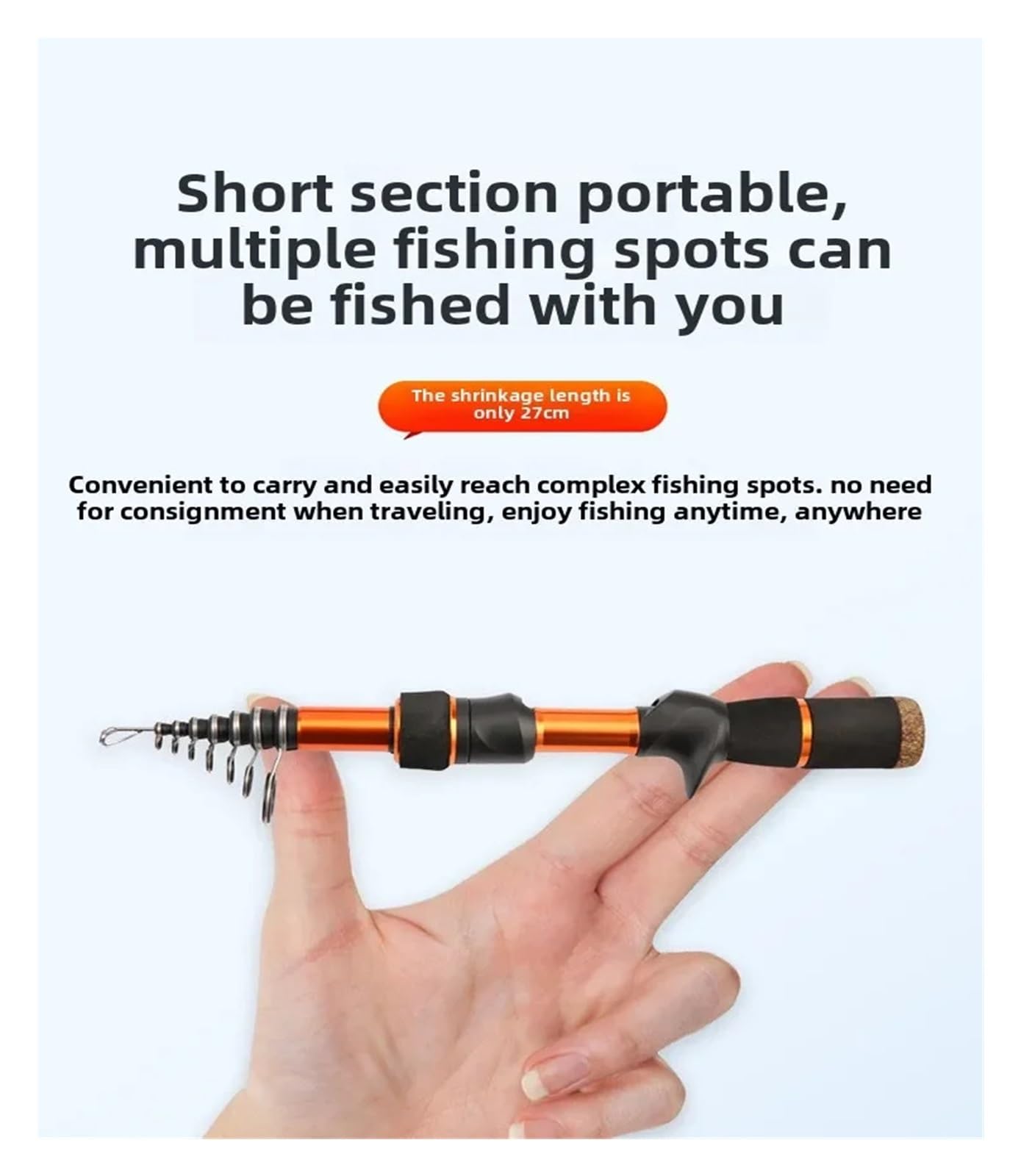 Canna da pesca retrattile portatile for sempre e ovunque Attrezzatura ricreativa Asta viaggio compatta
