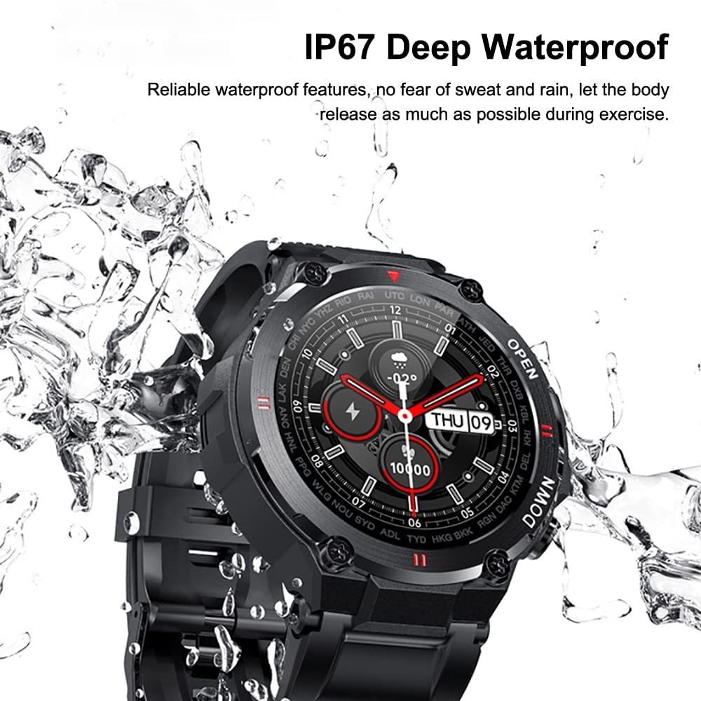 RajoNN 1.28'' Full Touch Screen Smart Watch per Donna Uomo Bluetooth Smartwatch con Risposta/Effettuare Chiamate/Monitoraggio della Salute IP68 Impermeabile Smart Fitness Tracker (Color