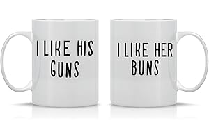 AW Fashions I Like His Guns, I Like Her Buns Couples Mug