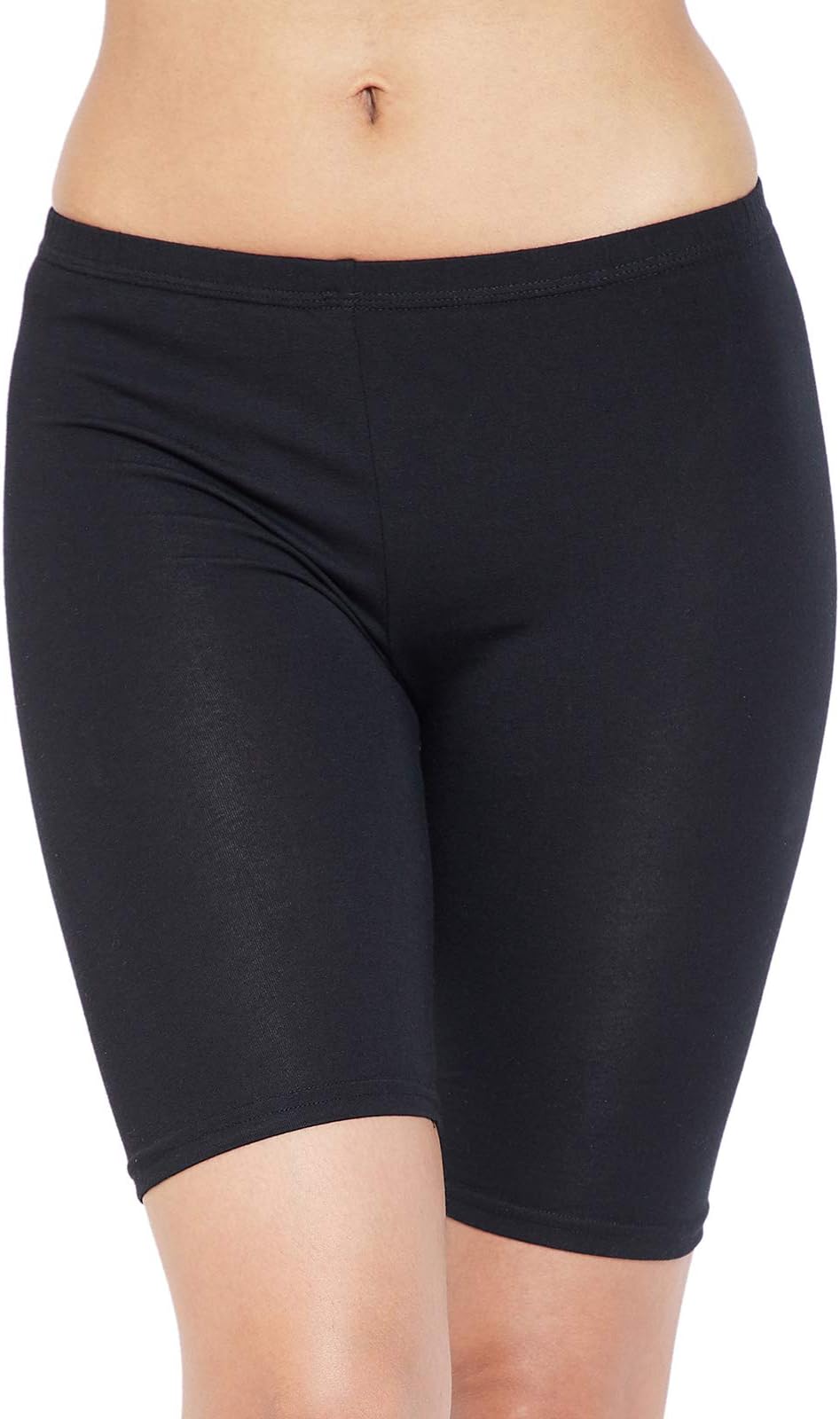 CloviaWomen's Cotton Mid Waist Cycling Shorts with Inner Elastic