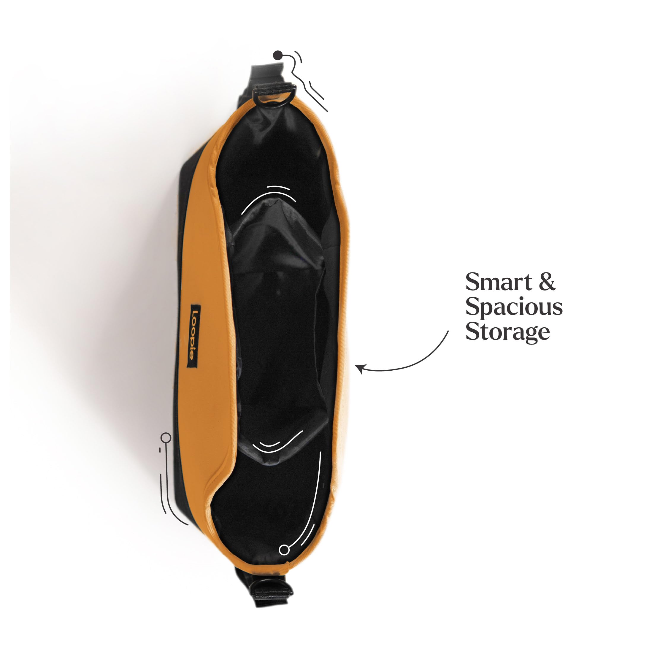 Loopie Organiser Bag Baby Stroller Organiser Bag | Caddy Bag | Universal Fit | Magnetic Closure | Orange 2