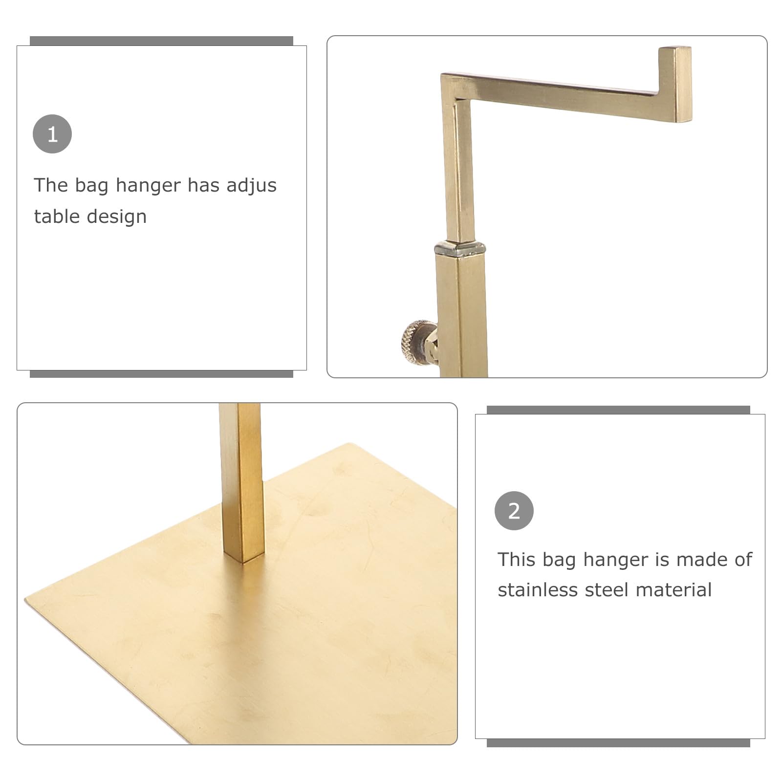 TOYANDONA Organizador Colgante de Bolsos de Acero Inoxidable Ajustable para Armario Soporte Multifuncional para Bolsas y Carteras Exhibidor Vertical Ahorra Espacio Diseño sin Instalación